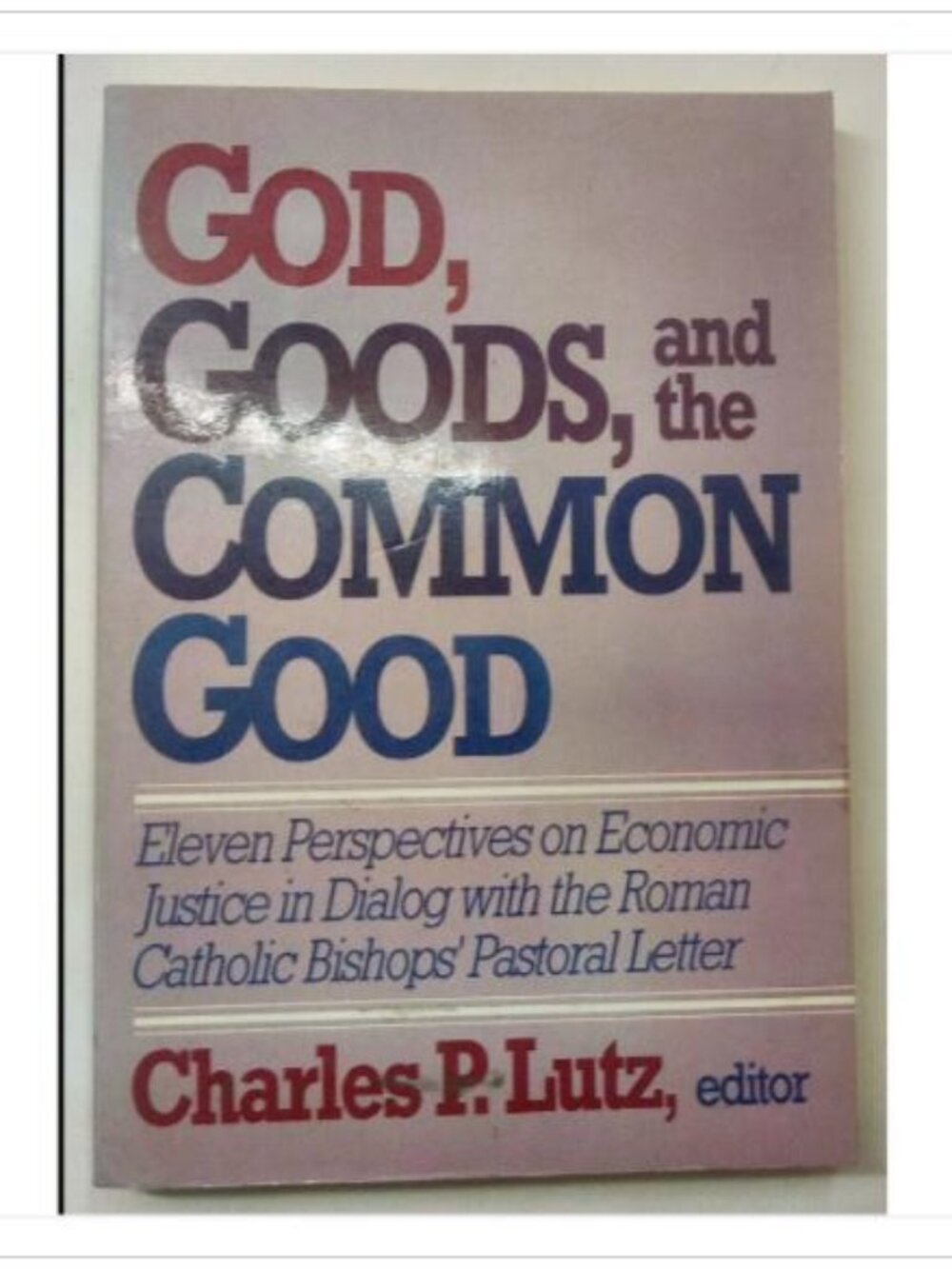 God Goods and the Common Good Economic Justice Augsburg 1987 PB
